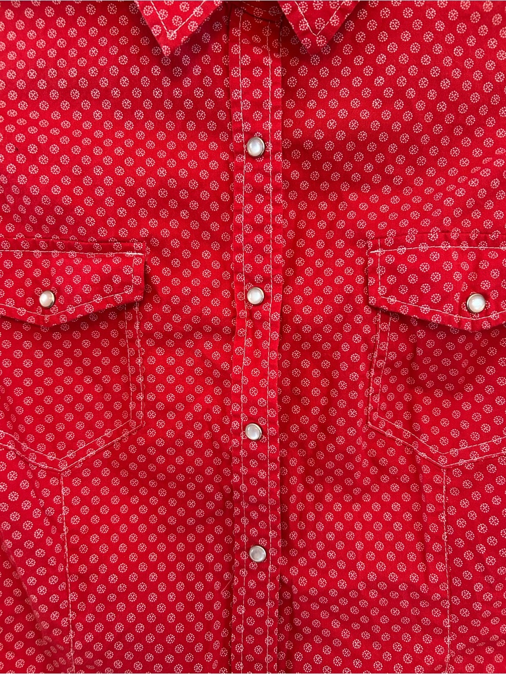 Daniel Rainn Red Button-Front Shirt with White Dot Print - Picture 4 of 5